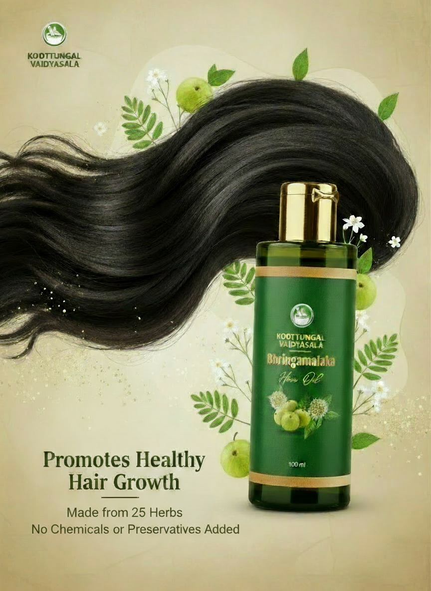 Koottungal Vaidyasala Bhringamalaka Hair Oil Banner