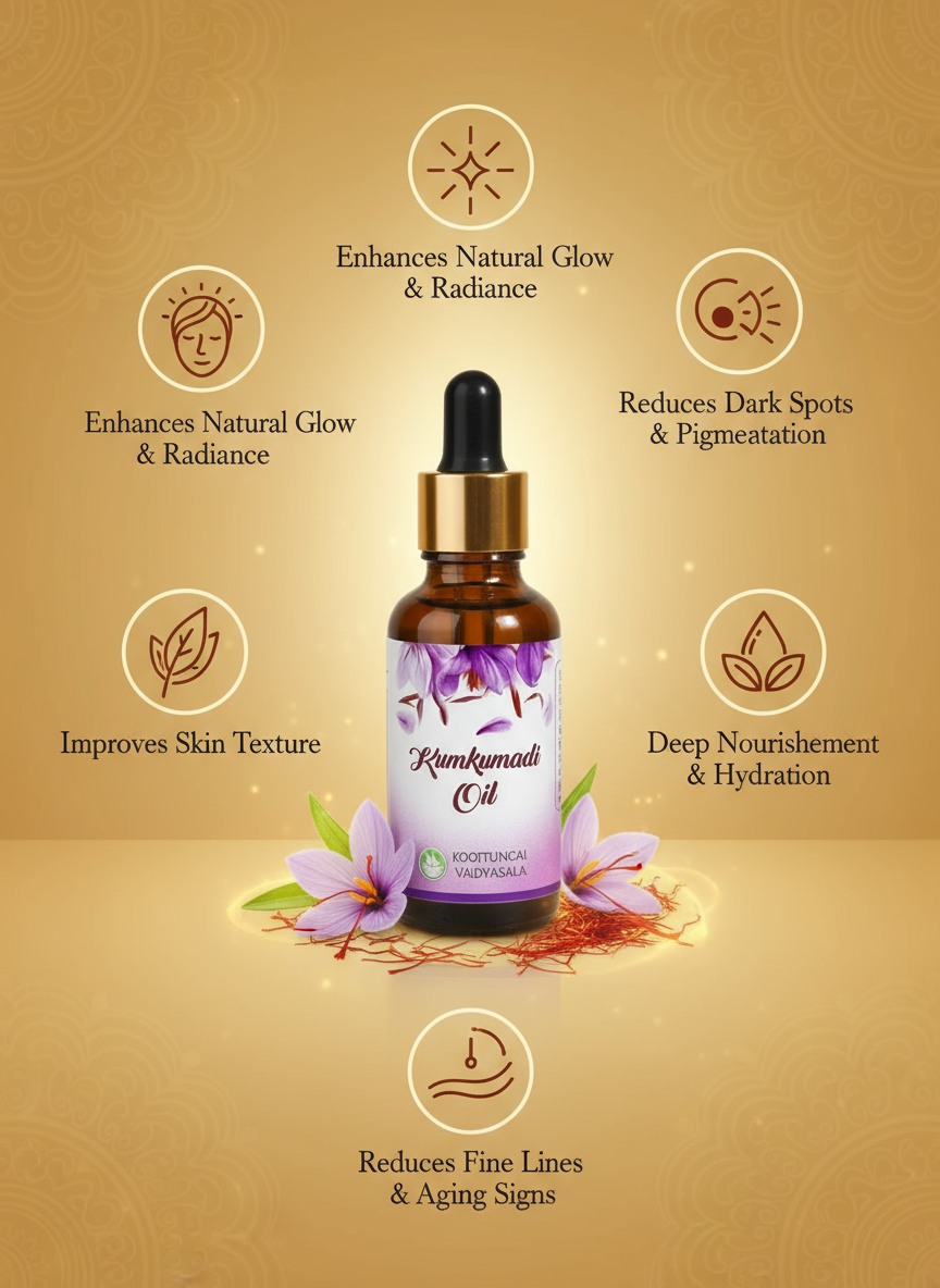 Kumkumadi Oil Banner with Bottle